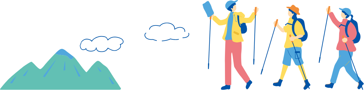 歩く人々　イラスト
